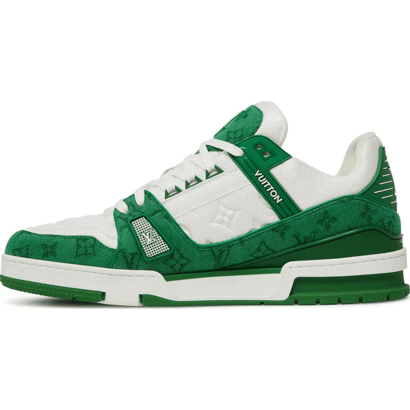 Louis Vuitton Trainer Green Denim White