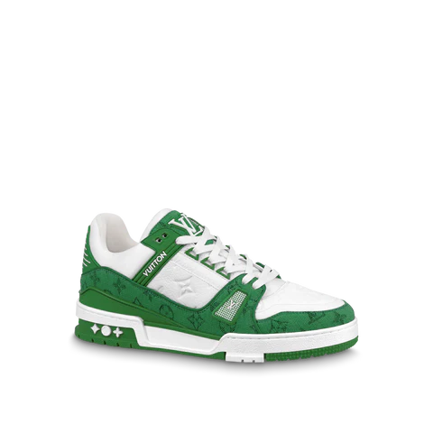 Louis Vuitton Trainer Green Denim White