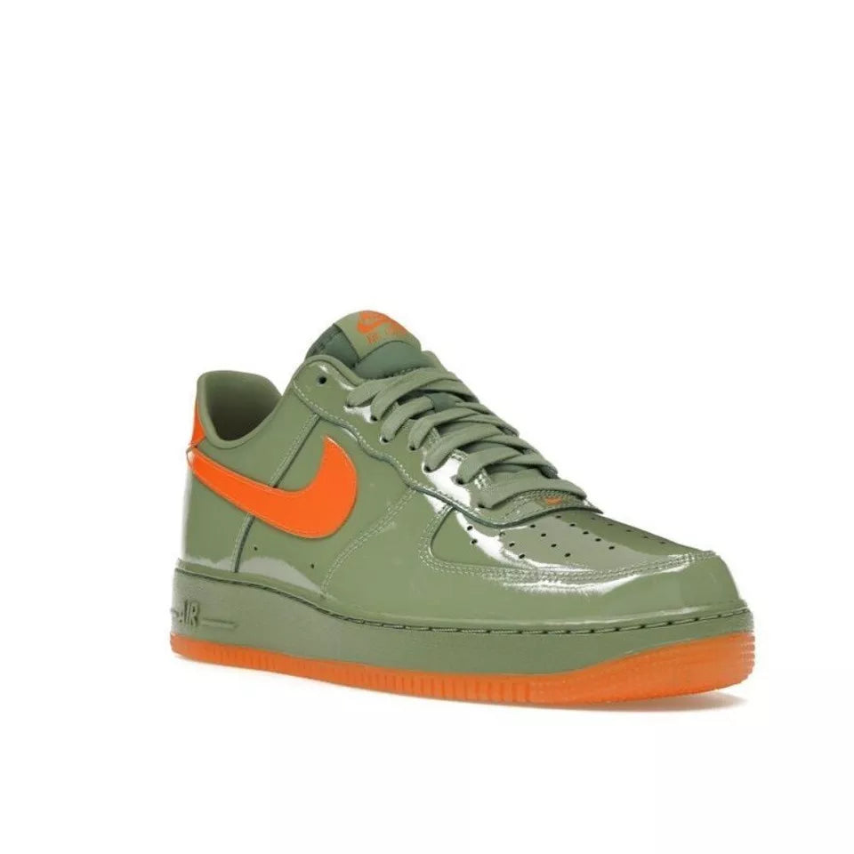 Nike Air Force 1 Low "Olive Green / Orange" – Bold Elegance with a Premium Finish